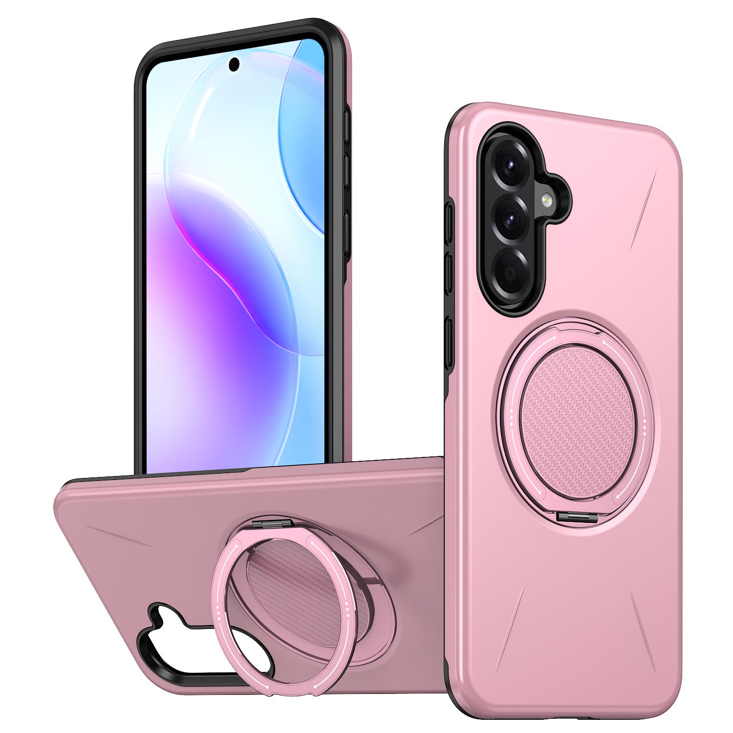 Reiko 360 Degree Rotating Magnetic Versatile Stand in Pink, compatible with Samsung A27